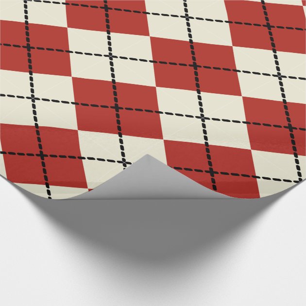 Red Argyle Wrapping Paper 4/4