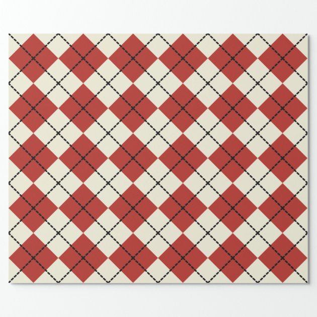 Red Argyle Wrapping Paper