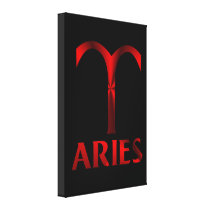 Red Aries Horoscope Symbol Canvas Print
