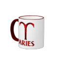 Red Aries Horoscope Symbol mugs by sun_signs Red Aries Horoscope Symbol mugs