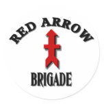 Red Arrow Brigade Round Sticker