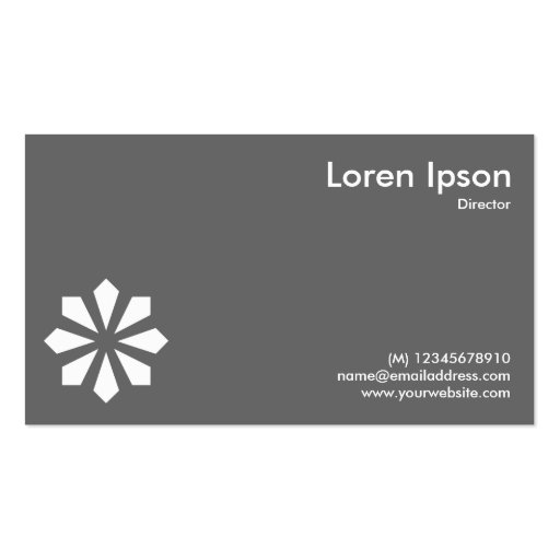 Red Art Deco Flower Symbol - Black Business Card Templates (back side)