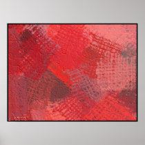 Red Art on Stone Print