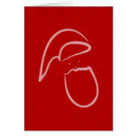 red artsy santa copy card