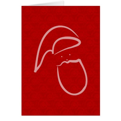 red artsy santa copy card