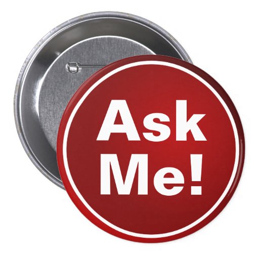 Red Ask Me Text Button | Zazzle