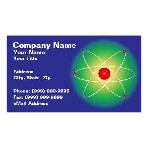 Red Atom Against a Graduated Background Business Cards