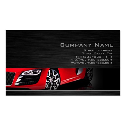 Red Automotive Business Card (front side)