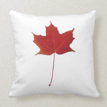 Red autumn canadian maple leaf pillows