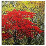 Red Autumn Painting Art Napkins