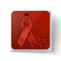 Red Awareness Ribbon Pins