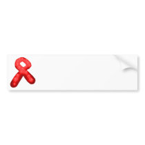 Red Awareness Ribbon Candle Bumper Sticker