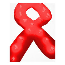 Red Awareness Ribbon Candle Customized Letterhead