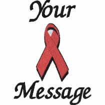 Red awareness ribbon - Customize embroidered shirts