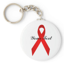 Red Awareness Ribbon Keychain