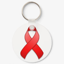 Red Awareness Ribbon Keychain