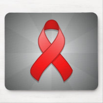 Red Awareness Ribbon Mousepad