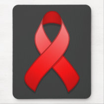 Red Awareness Ribbon Mousepad