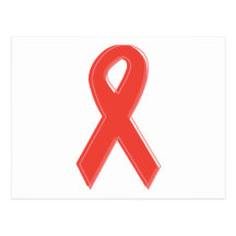 Red Awareness Ribbon Post Card