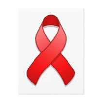 Red Awareness Ribbon Postcard