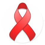 Red Awareness Ribbon Round Sticker