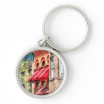 Red Awnings on Brownstone Hoboken NJ keychains