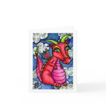Red Baby Dragon Cute Animal Blank Note Card