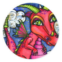 Red Baby Dragon Cute Animal Sticker Sheet by sunkitty7 Red Baby Dragon Cute Animal Sticker Sheet
