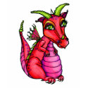 Red Baby Dragon Cute Animal Vintage Tee shirt
