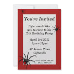 Red Back Spider Birthday Party Invitation