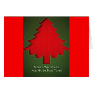 RED BACKGROUND CHRISTMAS GREETINGS CARD