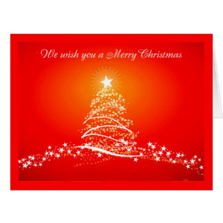 RED BACKGROUND CHRISTMAS GREETINGS CARD