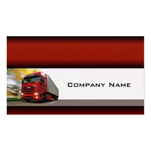 Red Background Red Truck On The Road Card Business Cards