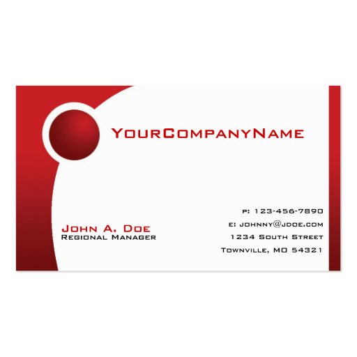 Red Ball Business Card Templates (front side)