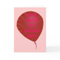 Red Balloon Birthday Party Invitation Cards by Cherylsart Red Balloon Birthday Party Invitation Cards