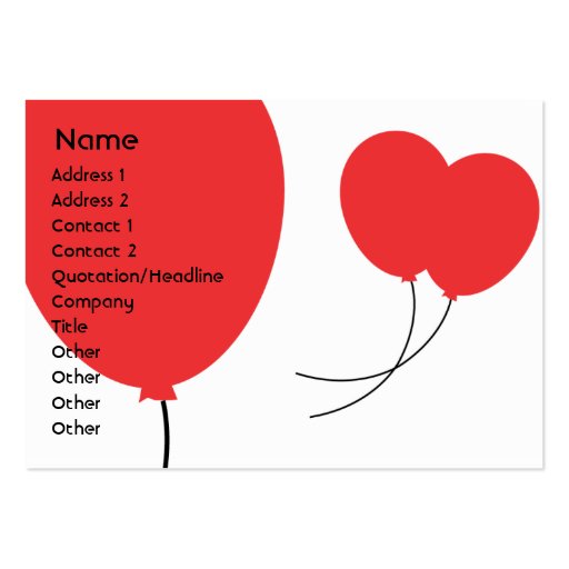 Red Balloons - Chubby Business Cards (front side)