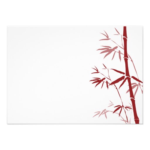 Red Bamboo Wedding Invitations