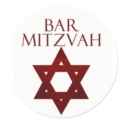 Red Bar Mitzvah stickers by mitzvah