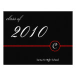 Red Bar Monogram Photo Invitation invitations