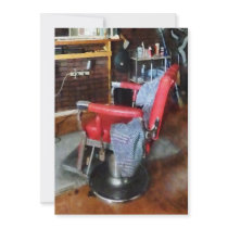 Red Barber Chair Invitations