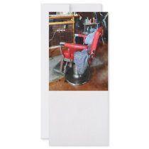 Red Barber Chair Rack Card Template
