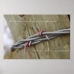Red Barbwire fence experience Poster