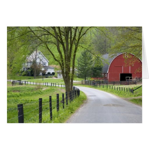 Red barn and farm house near berlin ohio greeting card zazzle