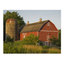 Red Barn and Silo Post Cards