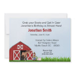 Red Barn Birthday Party Invitation