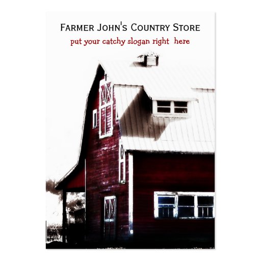 Red Barn  Country Living Agricultural Farm Business Card (front side)