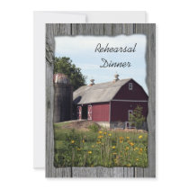 Red Barn Country Rehearsal Dinner Invitation