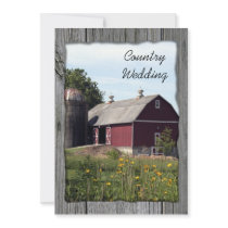 Red Barn Country Wedding Announcement