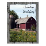 Red Barn Country Wedding Announcement Postcard