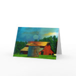 Red Barn Digital Art Greeting Card